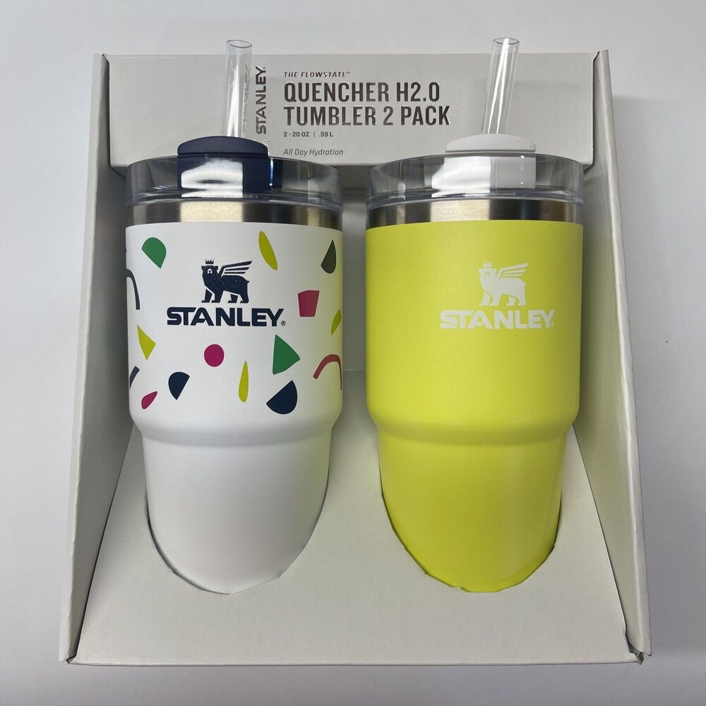 Stanley 2 Pack 20 oz Stainless Steel H2.0 Flowstate Quencher Tumbler Abstract - Picture 1 of 12